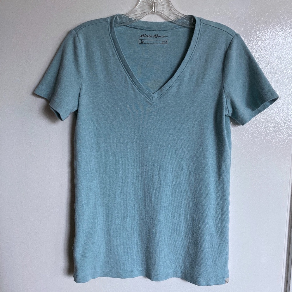 Blue EDDIE BAUER Cotton Short Sleeve Tee Top